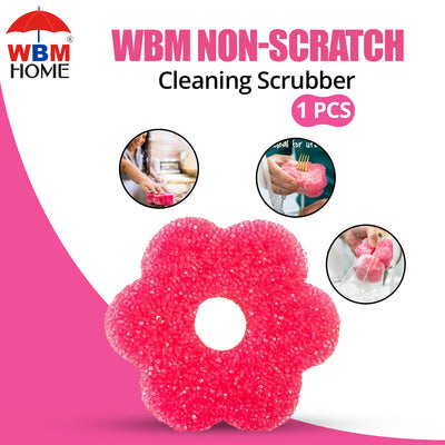 Non-Scratch Cleaning Scrubber - 1 Pcs (Any Rnadom Color) | WBM Home