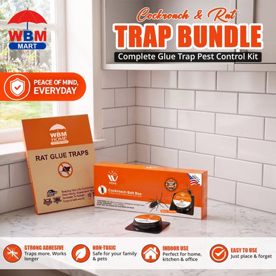 Cockroach & Rat Trap Bundle – Complete Glue Trap Pest Control Kit | WBM Mart