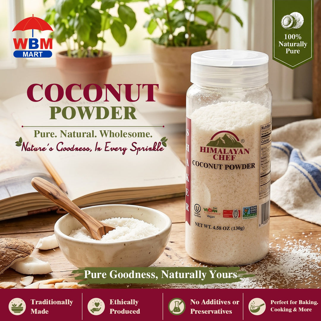 Coconut Powder Plastic Shaker - 0.17 lbs (80g) | Himalayan Chef