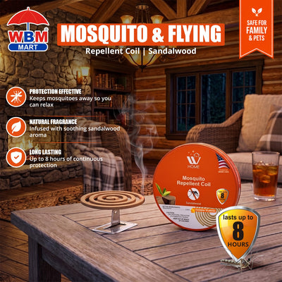 Mosquito & Flying Repellent Coil | Sandalwood 93 mm | WBM Home
