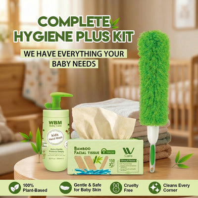 WBM Baby Hygiene Combo – Hand Wash, Tissue & Duster