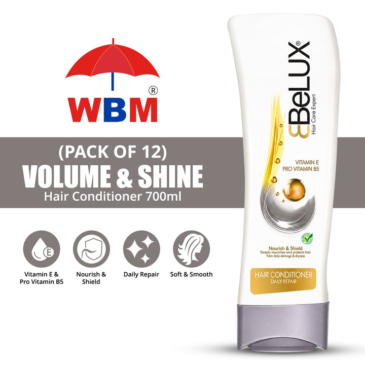 Pack of 12 | Volume &amp; Shine Hair Conditioner 700ml | Belux