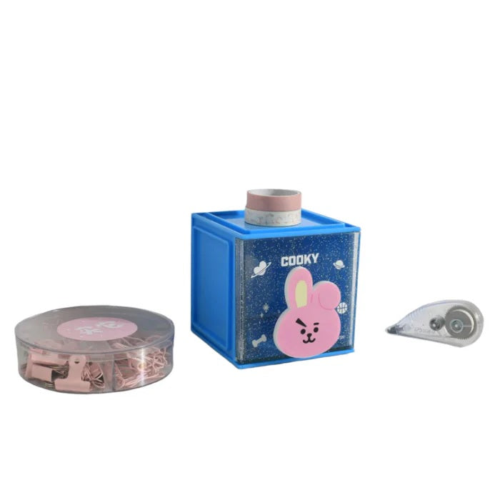 BT21 COOKY Small Storage Cube Cute Organizer Box Pink | WBM MART