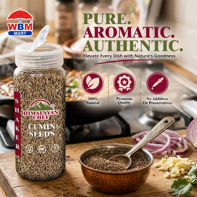 Cumin Seeds (Zeera) Plastic Shaker - 0.26 lbs (120g) | Himalayan Chef