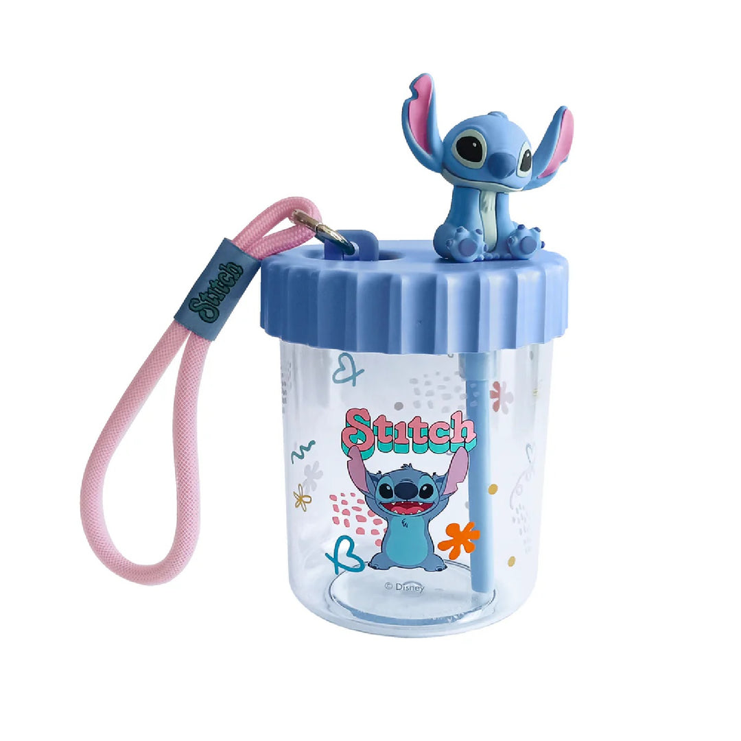 Disney Lilo &amp; Stitch Collection Plastic Bottle with Decoration &amp; Strap 520mL| WBM MART