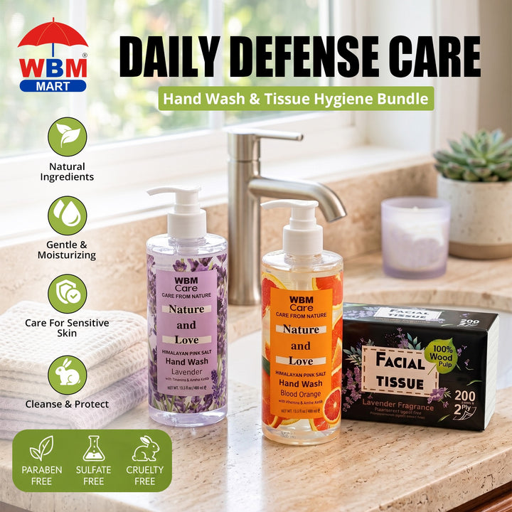 Daily Defense Care – Hand Wash &amp; Tissue Hygiene Bundle | WBM MART