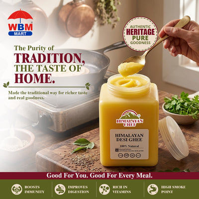 Desi Ghee - Square Plastics Jar Large | 3.7 lbs (1700) ml) | Himalayan Chef