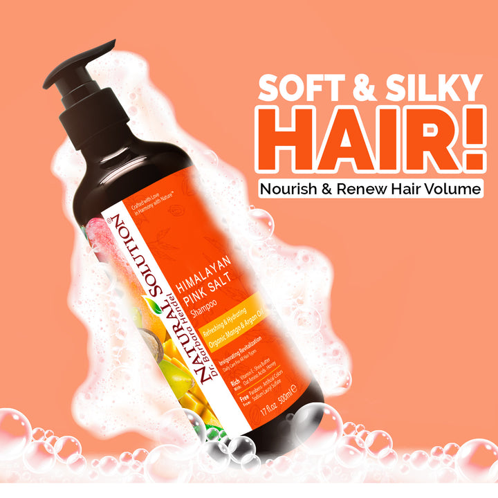 Refreshing and Hydrating Shampoo with Organic Mango &amp; Argan Oil - 500ml | Natural Solution