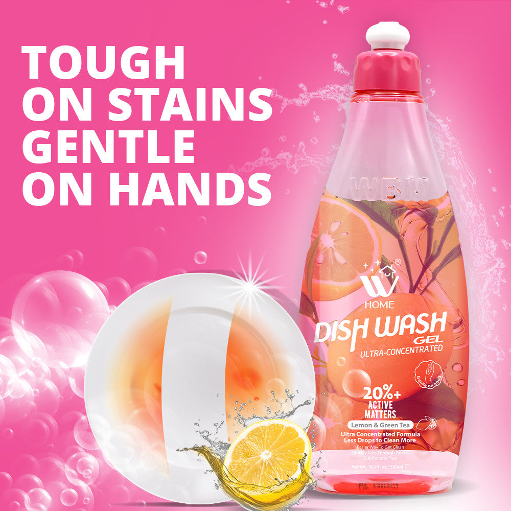 Dish Wash Gel Lemon &amp; Green Tea - 500 ml | WBM Home