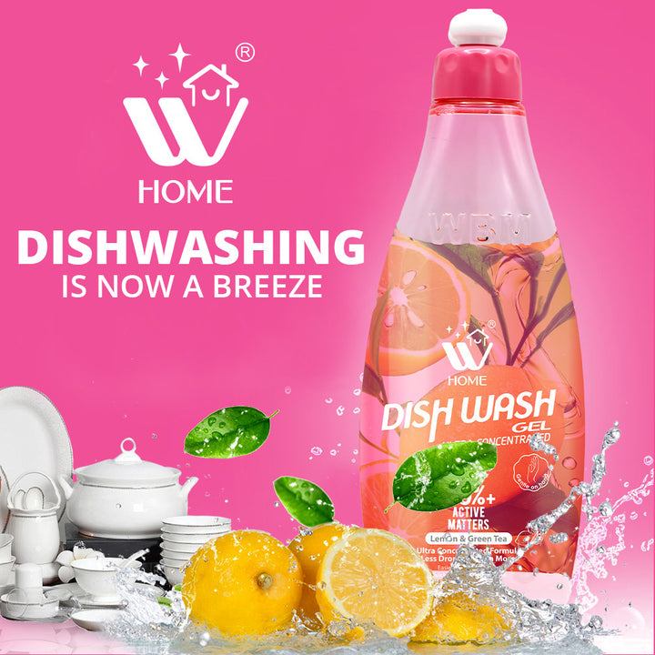 Dish Wash Gel Lemon &amp; Green Tea - 500 ml | WBM Home