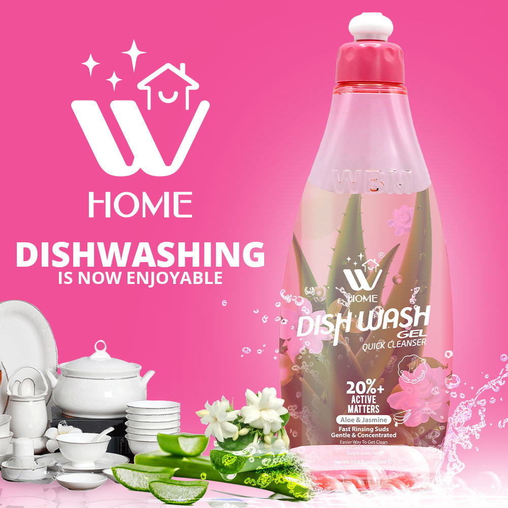 Dish Wash Gel Aloe &amp; Jasmine - 500ml | WBM Home