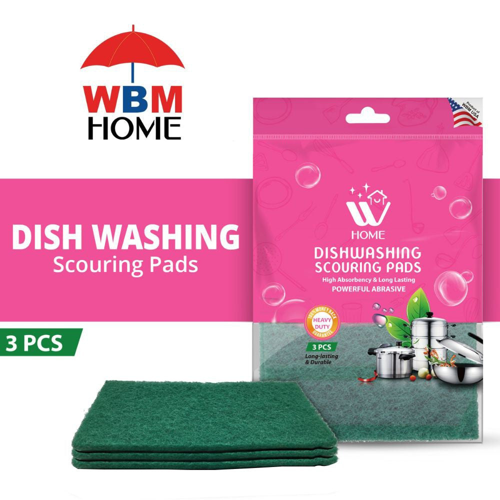 Dish Washing Scouring Pads - 3 Pcs | WBM Home