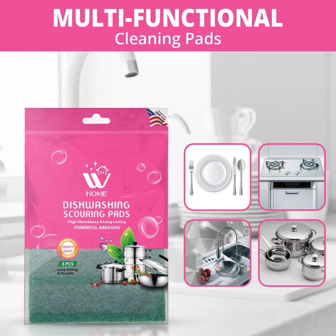 Dish Washing Scouring Pads - 3 Pcs | WBM Home