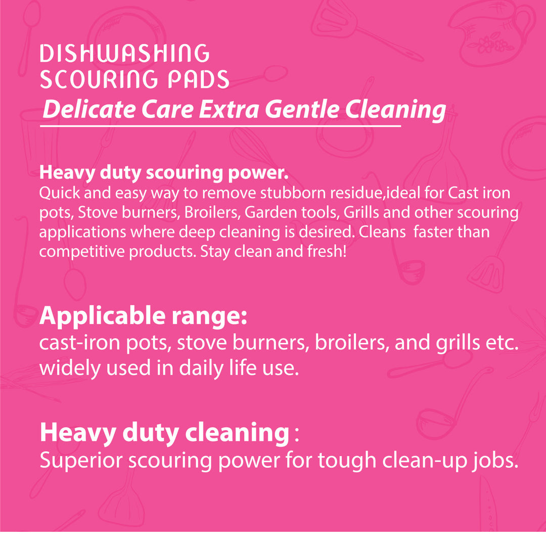 Dish Washing Scouring Pads - 3 Pcs | WBM Home