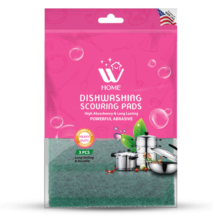 Dish Washing Scouring Pads - 3 Pcs | WBM Home