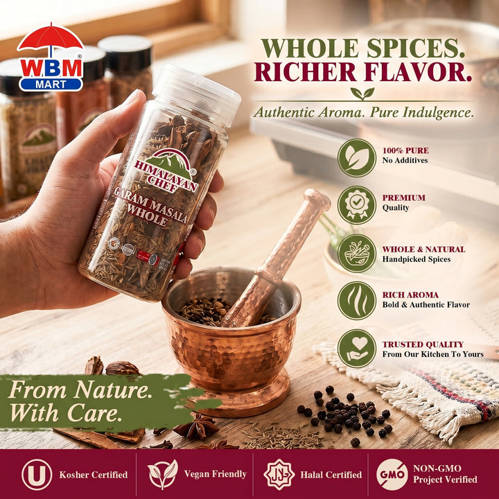 Garam Masala Whole Plastic Shaker - 0.33 lbs (150g) | Himalayan Chef