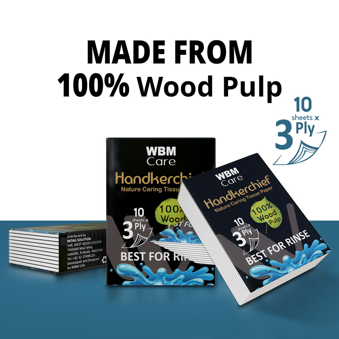 Handkerchief Tissues Paper 3 Ply- 10 Sheets | WBM Care