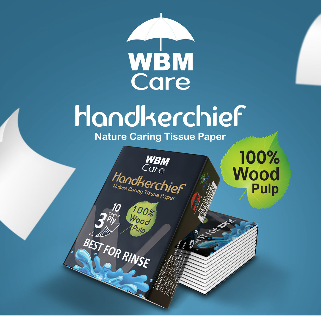 Handkerchief Tissues Paper 3 Ply- 10 Sheets | WBM Care