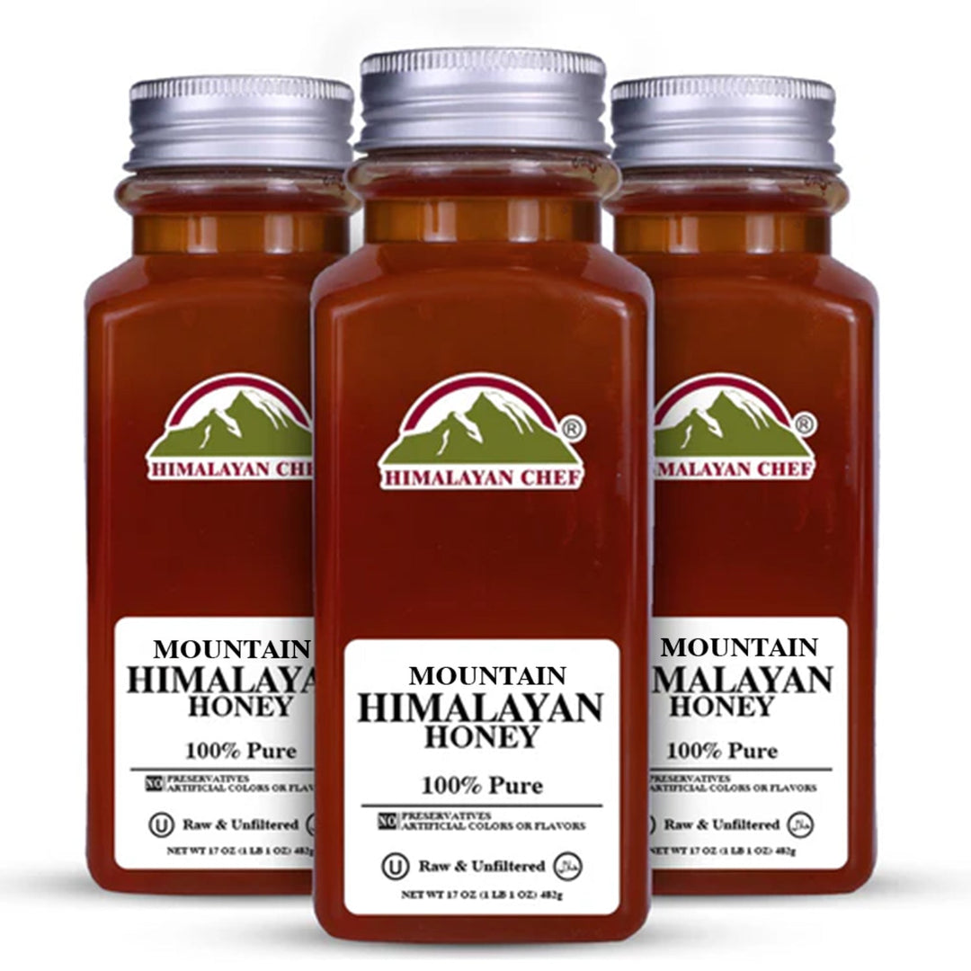 (Pack of 3) 100% Pure Honey Jar - 3 lbs (1440) | Himalayan Chef