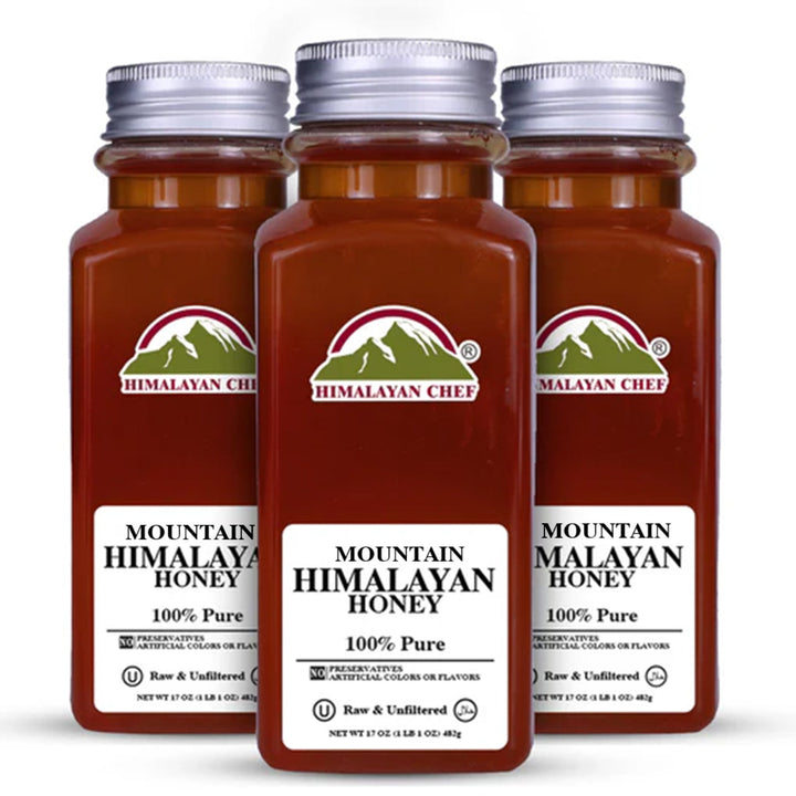 (Pack of 3) 100% Pure Honey Jar - 3 lbs (1440) | Himalayan Chef