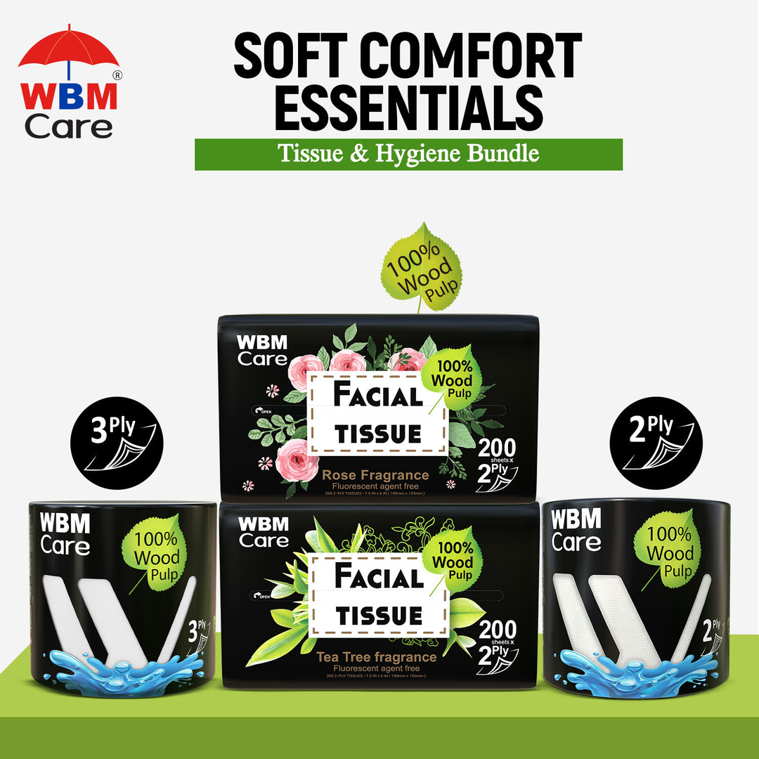 Soft Comfort Essentials – Tissue &amp; Hygiene Bundle | WBM MART