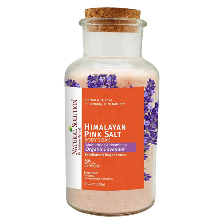 Natural Solution Himalayan Pink Bath Salt Glass Jar -  600g | WBM