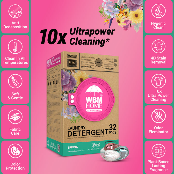 Laundry Pods (Spring) Box - 32 Pcs | WBM Home