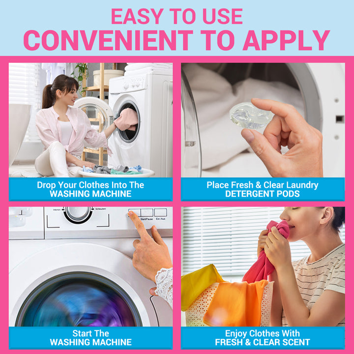 Laundry Pods (Fresh &amp; Clear Scent Free) Box - 32 Pcs | WBM Home