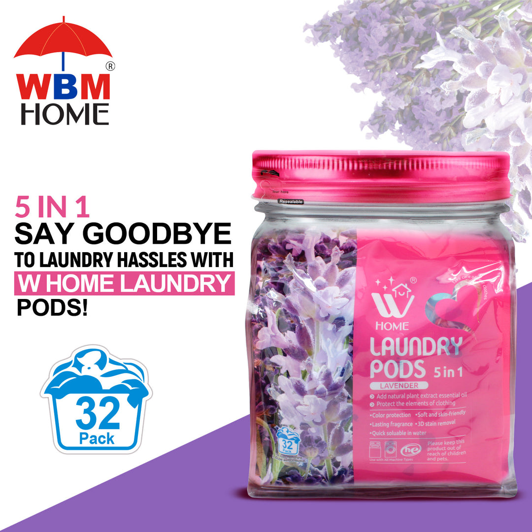 Laundry Pods (Lavender) Bag - 32 Pcs | WBM Home