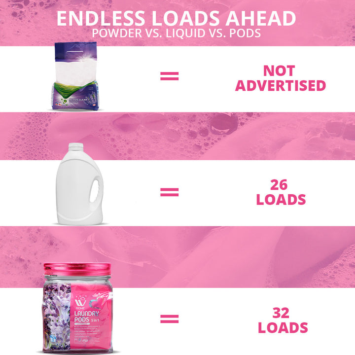 Laundry Pods (Lavender) Bag - 32 Pcs | WBM Home