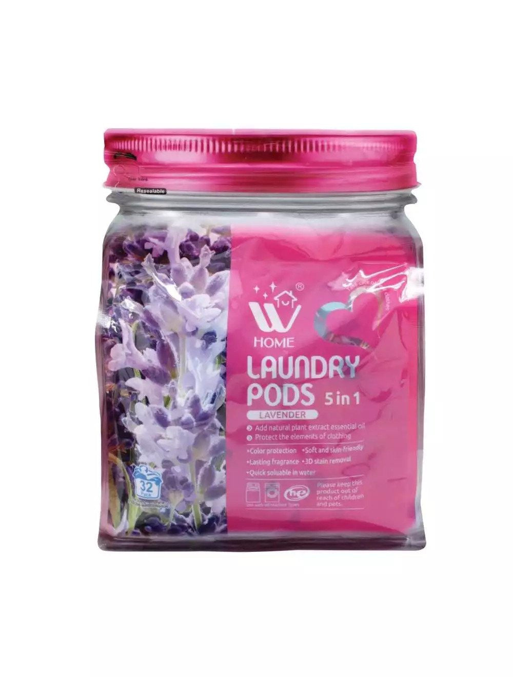 Laundry Pods (Lavender) Bag - 32 Pcs | WBM Home