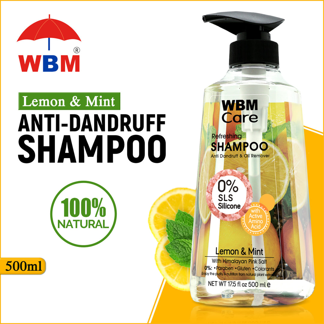 Anti-Dandruff Shampoo with Lemon &amp; Mint - 500 ml | WBM Care