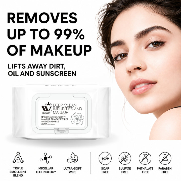 Makeup Remover Wipes - 25 pcs | WBM Beauty