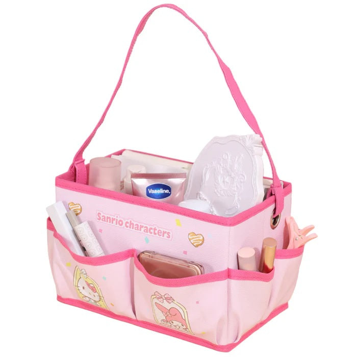 Sanrio Fabric Storage Box with Side Pockets &amp; Strap Handle – Organizer Bin | WBM MART