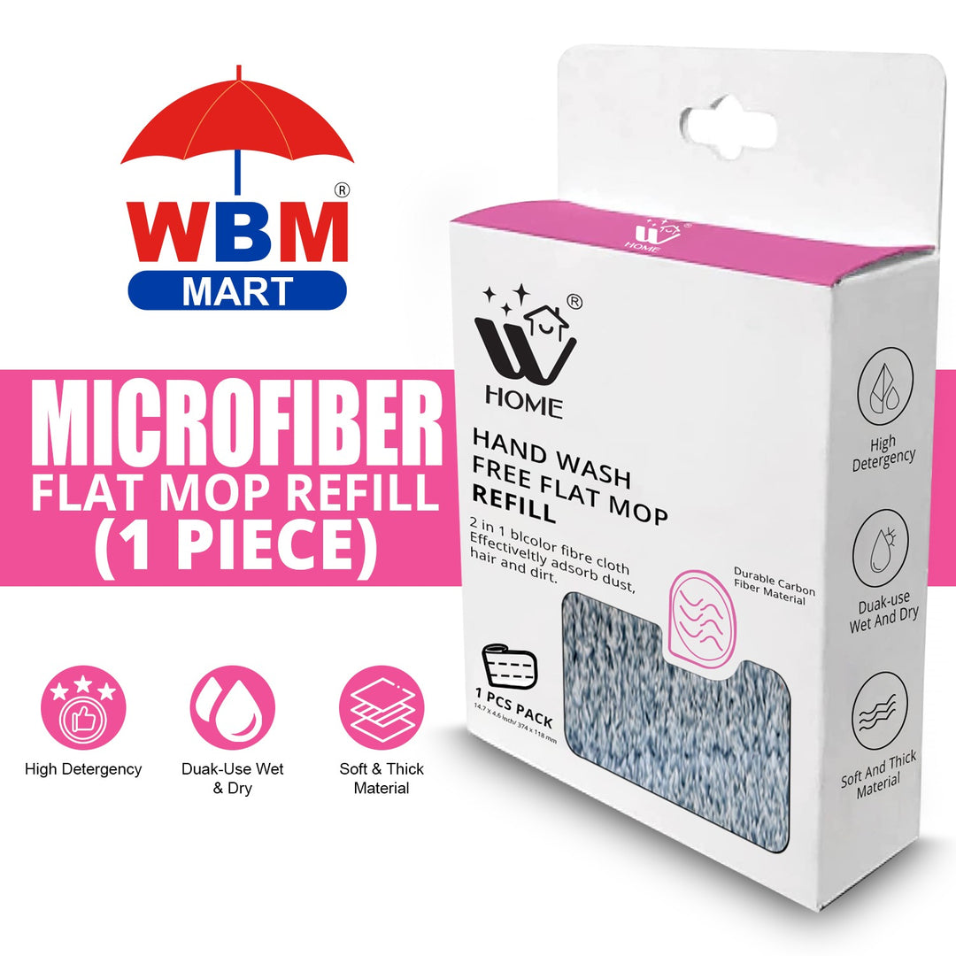 Microfiber Flat Mop Refill (1 Piece) | WBM Home