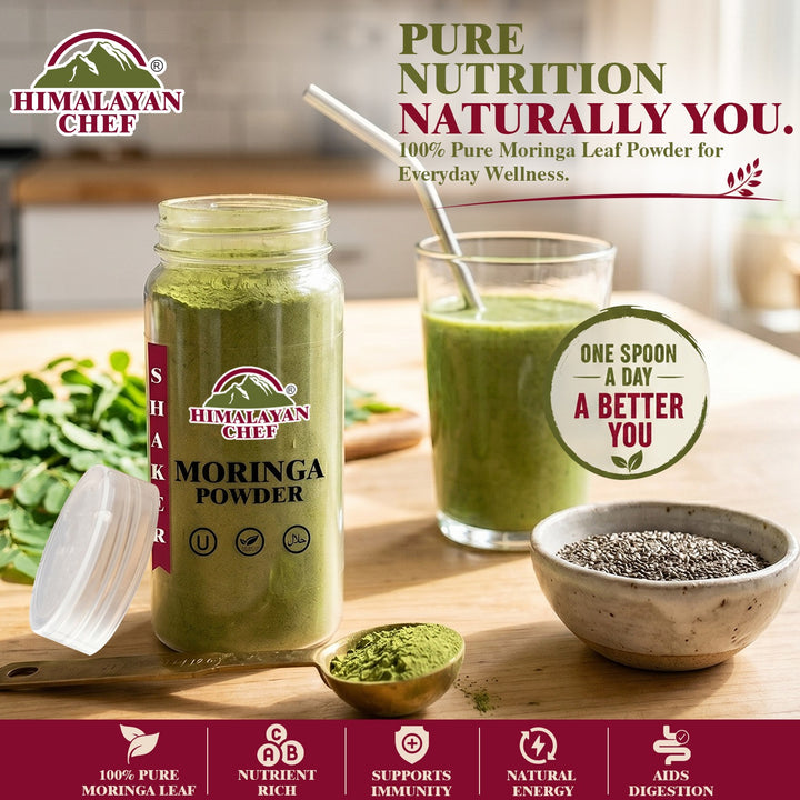 Moringa Powder Plastic Shaker- 0.33 lbs (150g) | Himalayan Chef