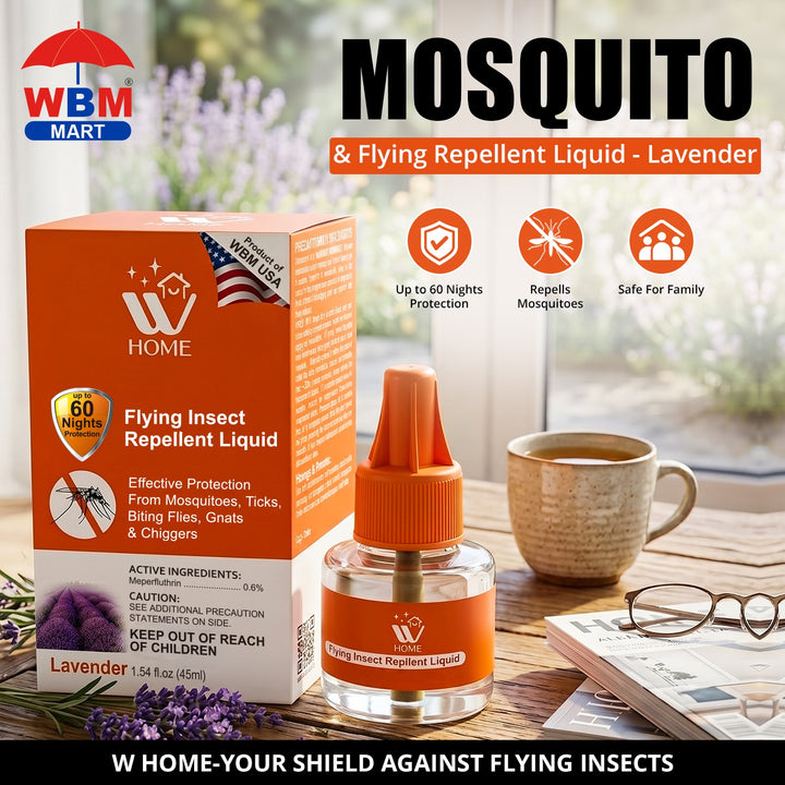 Mosquito &amp; Flying Repellent Liquid - Lavender 45ml | WBM Home