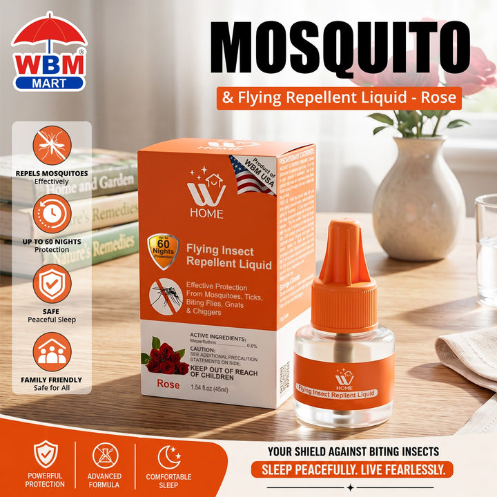 Mosquito &amp; Flying Repellent Liquid - Rose - 45ml | WBM Home