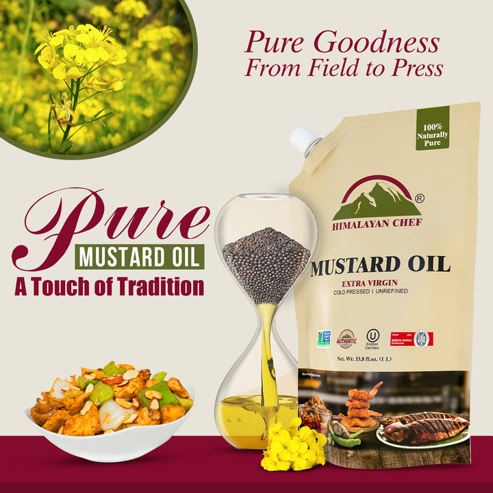 Mustard Oil - 2.2 lbs (1 Ltr) | Himalayan Chef