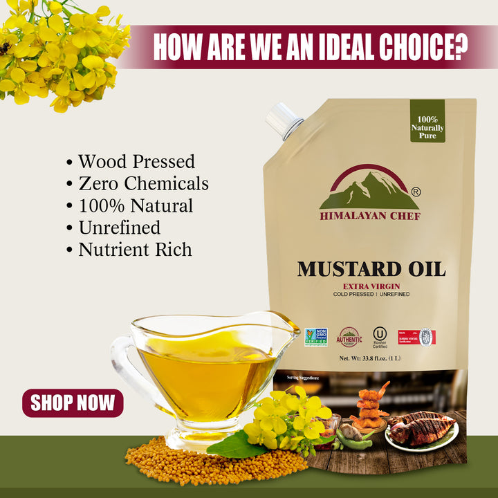Mustard Oil - 2.2 lbs (1 Ltr) | Himalayan Chef