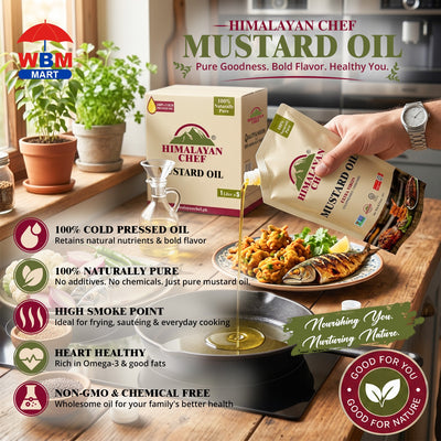 Mustard Oil - 11 lbs (1x5 Ltr) Unrefined Extra Virgin | Himalayan Chef