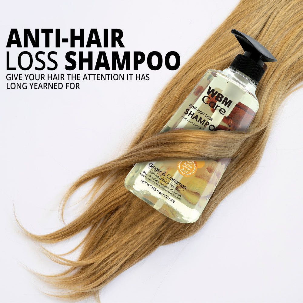Anti-Hair Loss Shampoo with Ginger &amp; Cinnamon - 500 ml | WBM Care
