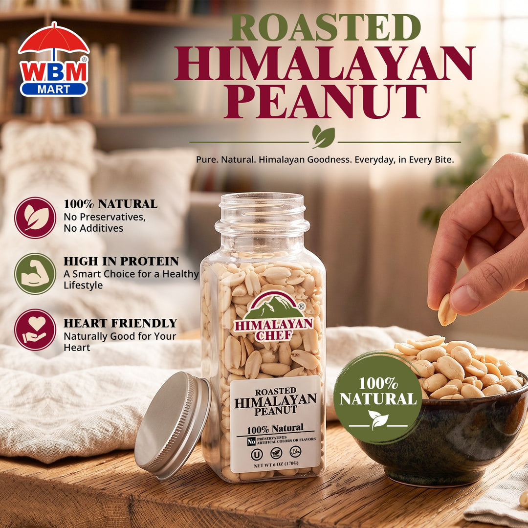 Roasted Peanut without shell Square Plastic Jar - 0.37 lbs (170g) | Himalayan Chef