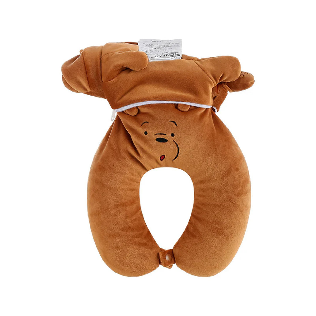 We Bare Bears Adjustable U-shaped Pillow (Grizzly) | WBM MART