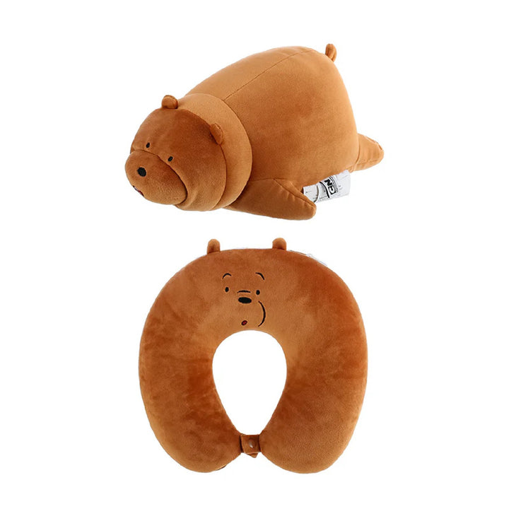 We Bare Bears Adjustable U-shaped Pillow (Grizzly) | WBM MART