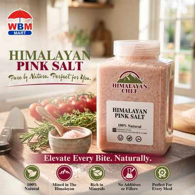 Pink Salt Fine Large Plastic Jar - 5 lbs (2268g) | Himalayan Chef