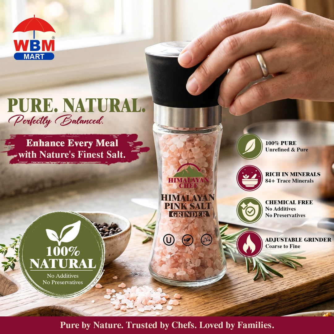 Pink Salt Coarse Medium Glass Grinder - 0.40 lbs (180g) | Himalayan Chef