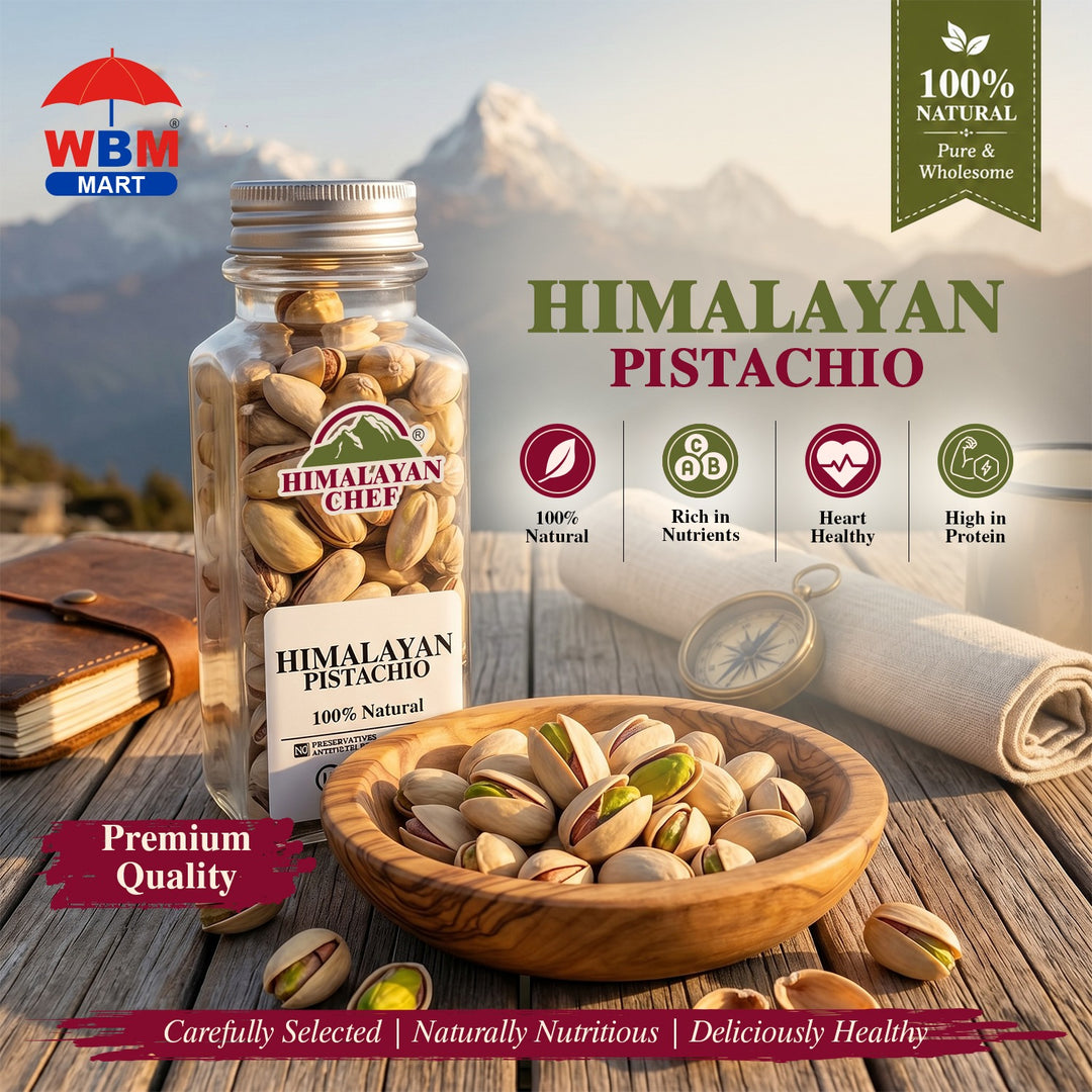 Pistachio Roasted (Pista) with Shell Square Plastics Jar - 0.37 lbs (170g) | Himalayan Chef