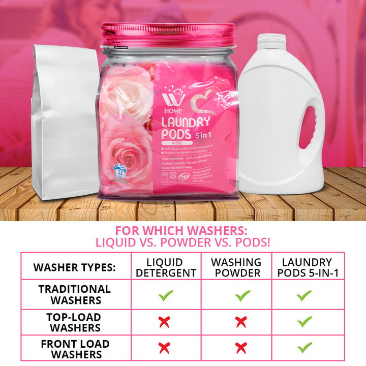 Laundry Pods (Rose) Bag - 32 Pcs | WBM Home