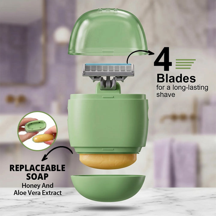 All In One Portable Razor for Men with Extra Refill &amp; Soap Bar (Any Random Color) | WBM MART